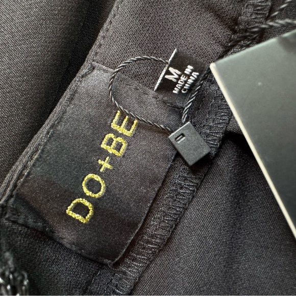 NWT DO+BE Black Strapless Overlay Front Ruffle Wide Leg Jumpsuit Black Size M - Picture 7 of 12